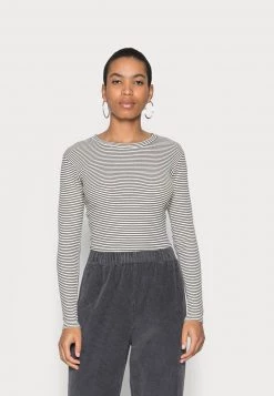 Mads Nørgaard STRIPE TUBA - Langarmshirt - Whitecap Gray/black - Damen