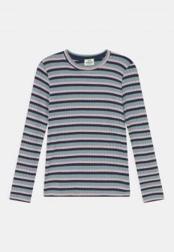 Mads Nørgaard STRIPE TALIKA UNISEX - Langarmshirt - Aqua/pink/navy