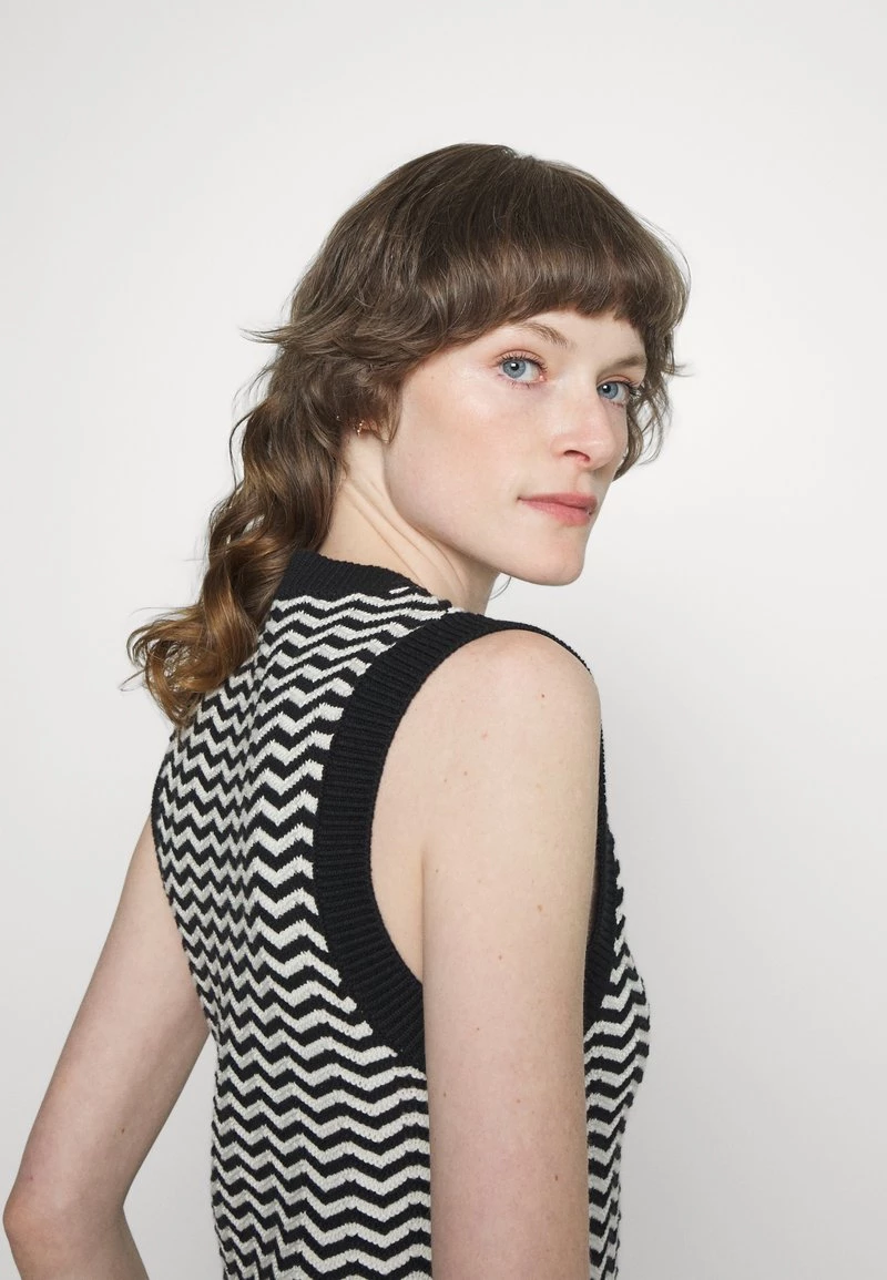 Mads Nørgaard NILO VENICE VEST - Strickpullover - Black/white - Damen 7 Mads Nørgaard NILO VENICE VEST - Strickpullover - Black/white - Damen – Bild 5