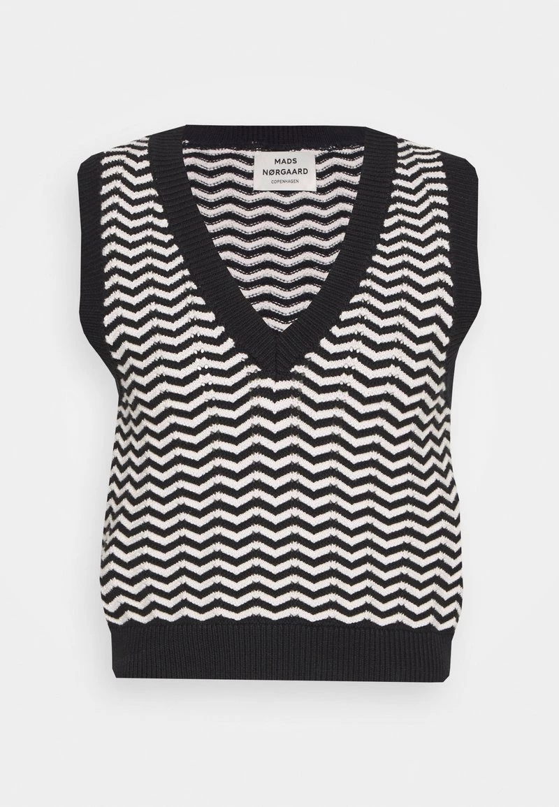 Mads Nørgaard NILO VENICE VEST - Strickpullover - Black/white - Damen 8 Mads Nørgaard NILO VENICE VEST - Strickpullover - Black/white - Damen – Bild 6