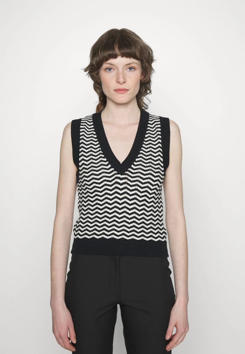 Mads Nørgaard NILO VENICE VEST - Strickpullover - Black/white - Damen 3 Mads Nørgaard NILO VENICE VEST - Strickpullover - Black/white - Damen
