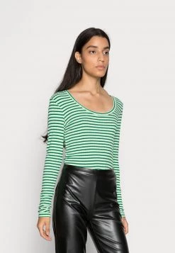 Mads Nørgaard STRIPE TINILLA - Langarmshirt - Multi Pastel Green - Damen