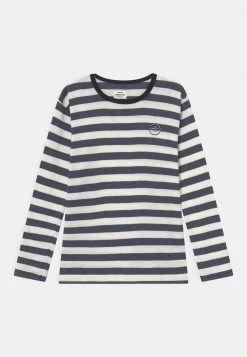 Mads Nørgaard MIDI TOBINO TEE UNISEX - Langarmshirt - Black/marshmallow/dark Slate