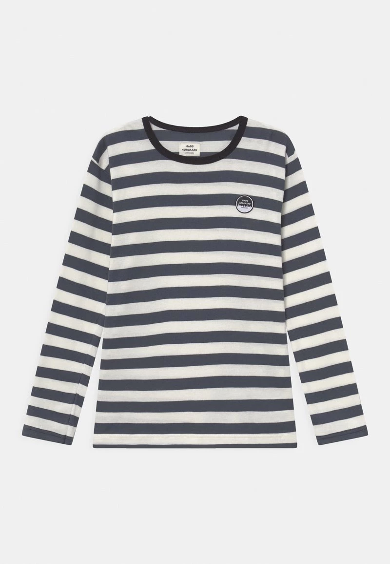 Mads Nørgaard MIDI TOBINO TEE UNISEX - Langarmshirt - Black/marshmallow/dark Slate 3 Mads Nørgaard MIDI TOBINO TEE UNISEX - Langarmshirt - Black/marshmallow/dark Slate