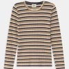 Mads Nørgaard TALIKA UNISEX - Langarmshirt - Navy/beige/ecru