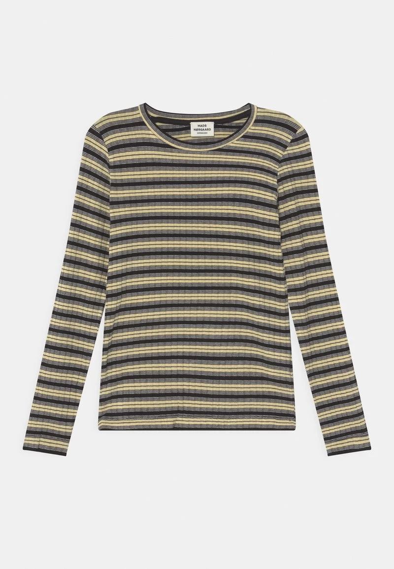 Mads Nørgaard STRIPE TALIKA UNISEX - Langarmshirt - Black/pale Banana/white 3 Mads Nørgaard STRIPE TALIKA UNISEX - Langarmshirt - Black/pale Banana/white
