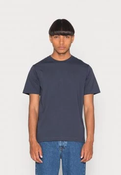 Mads Nørgaard - Herren ORGANIC TWIN LOGO TEE - T-Shirt Basic - Inkwell