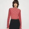 Mads Nørgaard - Damen STRIPE MIX TRUTTE - Langarmshirt - Red Multi -Mads Nørgaard Verkäufe 2022 b4b2c9aad01049a28b230ccf8283ecea