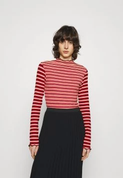 Mads Nørgaard - Damen STRIPE MIX TRUTTE - Langarmshirt - Red Multi