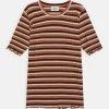 Mads Nørgaard STRIPE TUVIANA TEE - T-Shirt Print - Brown - Kinder