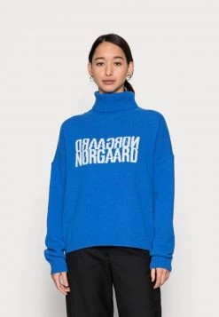 Mads Nørgaard - Damen RECY SOFT KARLA LOGO SWEATER - Strickpullover - Princess Blue