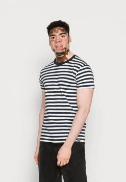 Mads Nørgaard MIDI THOR TEE - T-Shirt Print - Navy/white - Herren