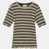 Mads Nørgaard STRIPE TUVIANA UNISEX - T-Shirt Print - Black/pale Banana/white