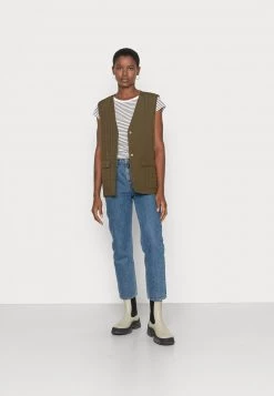 Mads Nørgaard FAVORITE STRIPE TEASY TEE - T-Shirt Print - White/forest Night - Damen -Mads Nørgaard Verkäufe 2022 d738952e56ed4b70b9127193ee6a50bc