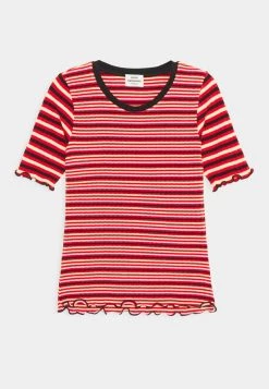 Mads Nørgaard - Kinder STRIPE MIX TUVIANA - T-Shirt Print - Red/multicolor