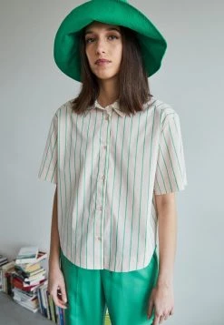 Mads Nørgaard - Damen POPLIN SOBY - Hemdbluse - Gossamer Pink/classic Green -Mads Nørgaard Verkäufe 2022 f26987b9100544ea8b1413b03ab26f58