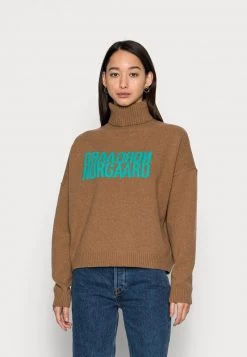 Mads Nørgaard RECY SOFT KARLA LOGO SWEATER - Strickpullover - Otter - Damen