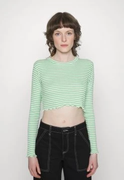 Mads Nørgaard TIRA - Langarmshirt - Light Grass Green/white - Damen